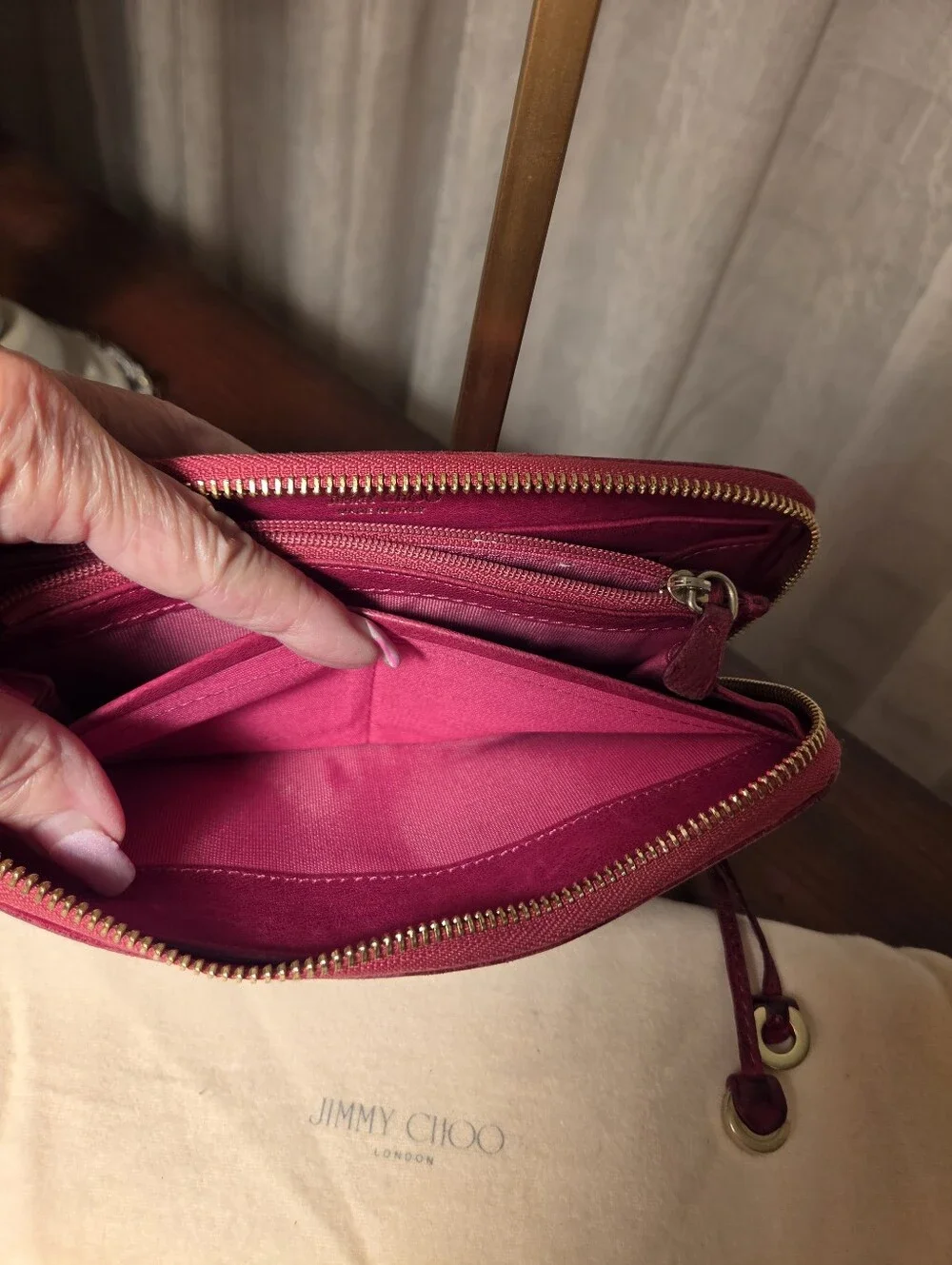 Jimmy Choo Fuchsia/Magneta Filipa Leather Wallet